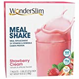 WonderSlim Meal Replacement Shake, Strawberry Cream, 100 Calories, 15g Protein, 24 Vitamins & Minerals (7ct)