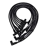 A-Team Performance 8.0mm Silicone Spark Plug Wires Set High Performance Compatible with SBC Small Block Chevy Chevrolet GMC Under The Exhaust Wires HEI 283 305 307 327 350 400 Black