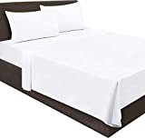 Utopia Bedding Flat Sheet - Soft Brushed Microfiber Fabric - Shrinkage & Fade Resistant Top Sheet - Easy Care - 1 Flat Sheet Only (King, White)