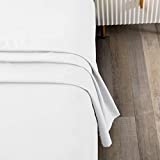Toodou White King Bed Top Sheet is Made of Soft Wrinkle Resistant Microfiber and The Luxurious Solid Color Flat Sheet is Comfortable and Durable