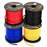 GS Power 16 Gauge Wire – Automotive Electrical Spool, 4 x 100ft Rolls of Copper-Clad Aluminum Primary Wires for Car Stereo & Remote Trailer Wiring