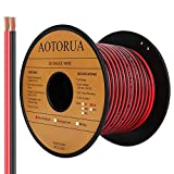 AOTORUA 100FT 16/2 Gauge Red Black Cable Hookup Electrical Wire, 16AWG 2 Conductor 2 Color Flexible Parallel Zip Wire LED Strips Extension Cord 12V/24V DC Cable for LED Ribbon Lamp Tape Lighting