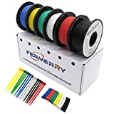 Fermerry Silicone Stranded Wire Automotive Wire 16 Gauge Jumper Wire Electronic Tinned Copper Hook up Wire 6 Colors 10Ft Each 16AWG Electric Wire (10 FT 6 Colors Each, 16AWG)