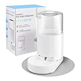 JUNSPOW Pet Water Dispenser 2.5L 【Comes with pet placemat】 Large Capacity Automatic Water Dispenser , Medium and Small Dog,Cats pet Bottles (Clear White)