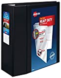 Avery Heavy Duty View 3 Ring Binder, 5" One Touch EZD Ring, Holds 8.5" x 11" Paper, Black (79606)