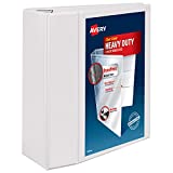 Avery Heavy Duty View 3 Ring Binder, 5" One Touch EZD Ring, Holds 8.5" x 11" Paper, 1 White Binder (79106)