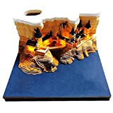 Buladle 3D Memo Pad Magic Castle with Light, 3D Art Notepad Paper Craft Building Block, Tear Off Paper Reveal Castle, Non-Sticky Note Pad Cubes Note Cards Stickers Post Notes for Office/Home