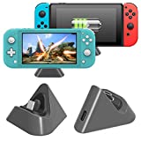 Charging Dock Compatible with Nintendo Switch/Switch Lite/Switch OLED Model, Compact Charger Stand Station with Type C Port Compatible with Nintendo Switch Lite 2019 / Switch OLED Model(Gray)