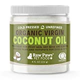 Raw Paws Organic Coconut Oil for Dogs & Cats, 8-oz - Treatment for Itchy Skin, Dry Nose, Paws, Elbows, Hot Spot Lotion for Dogs, Natural Hairball Remedy for Dogs & Cats