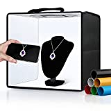 Glendan Portable Photo Studio Light Box,12"x12" Professional Dimmable Shooting Tent Kit with 112 LEDs Lights & 6 Backdrops for Jewelry and Small Items Product Photography