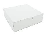Southern Champion Tray 0933 Premium Clay Coated Kraft Paperboard White Non-Window Lock Corner Bakery Box, 8" Length x 8" Width x 2-1/2" Height (Case of 250)
