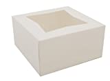 Southern Champion Tray 24023 Paperboard White Window Bakery Box, 6" Length x 6" Width x 3" Height (Case of 200)
