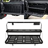 SUPAREE Double-Layer Tailgate Table Compatible with Jeep Wrangler JL 2018 2019 2020 2021 2/4 Door Rear Door Foldable Table Cargo Shelf Storage Cargo Luggage Holder Carrier