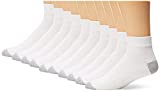 Fruit of the Loom mens Value 10 Pair Pack Ankle Crew fashion liner socks, White, Sock Size 10-13, Shoe Size 6-12 US