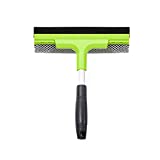 Window Squeegee Cleaning Tool | Squeegee Cleaner for Windows, Glass, Car Windshield | 2-in-1 Squeegee and Scrubber Sponge Washing Kit | Multi-Surface Washer - Indoor Outdoor Use