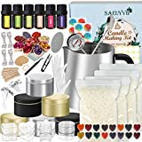Candle Making Kit,DIY Candle Making Kit,Easy to Make Colored Candle Soy Wax Kit,Including Soy Wax, Wicks,Melting Pot, Tins,Dried Flowers and More