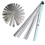 OBPFY 2 in 1 Stainless Steel Metric Feeler Gauge, 32 Blades Feeler Gauge Universal Standard SAE Metric and Imperial Gap Measuring Tool&17 Blades Metric Feeler Gauge Gap Measurement Tool 300mm/11.8"