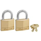 Master Lock 140T Solid Brass Padlock with Key, 2 Pack, 2 Count