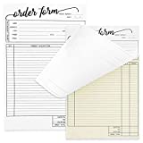 Order Forms Invoice Book for Small Business, Work Receipt, 2 Part Carbonless (2 Pack, 50 Sets Each)