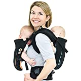 TwinGo Carrier - Air Model - Classic Black - Great for All Seasons - Breathable Mesh - Fully Adjustable Tandem or 2 Single Baby Carrier for Men, Woman, Twins and Babies 10-45 lbs