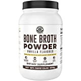 Left Coast Performance Bone Broth Protein Powder, Vanilla, Grass Fed, 2 lbs / 42 Servings, Large 32 oz Size, Low Carb, Keto Friendly, Contains Collagen, Non-GMO Ingredients, Hormone Free