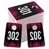 FaCraft Number Tags 301-400,Reusable Normal and Reverse Mirrored Image Number Cards for Live Sales, Coat Check (Consecutive Numbers Card 301-400)