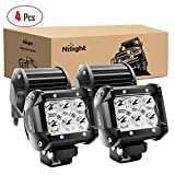 Nilight LED Pods 4PCS 18W 1260lm Spot LED Light Bar Driving Fog Light Off Road Lights Work Light 24V 12V for Motorcycles Van Camper Wagon Car Pickup ATV UTV SUV Truck Boat, 2 Years Warranty