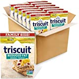 Triscuit Reduced Fat Whole Grain Wheat Crackers, Vegan Crackers, Family Size, 12 - 11.5 oz Boxes