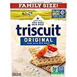 Triscuit Original Whole Grain Wheat Crackers, Vegan Crackers, Family Size, 12.5 oz