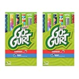 Gourmet Kitchn Go-Gurt Yogurt - 2 Pack (32 Count Each Box): 32 Strawberry and 32 Berry, 64 Total Tubes - Low Fat - Yogurt Tubes for Kids