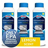 Glisten Dishwasher Cleaner & Disinfectant, Removes Limescale, Rust, Grease and Buildup, All-Natural, Fresh Lemon, 3-Pack (DM06N)