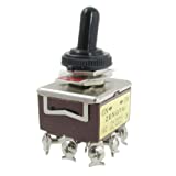 uxcell On/On 2 Position 3PDT Toggle Switch with Waterproof Cap, AC, 250V, 15 Amp, 380V, 10 Amp