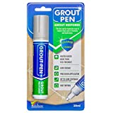 Grout Pen Light Grey Tile Paint Marker: Waterproof Tile Grout Colorant and Sealer Pen - Light Grey, Wide 15mm Tip (20mL)