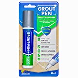 Grout Pen Grey Tile Paint Marker: Waterproof Tile Grout Colorant and Sealer Pen - Grey, Wide 15mm Tip (20mL)