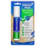 Grout Pen White Tile Paint Marker: Waterproof Tile Grout Colorant and Sealer Pen - White, Wide 15mm Tip (20ml)