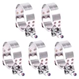 Hilitchi 5Pcs Stainless Steel T-Bolt Clamps with Rounded Band Edges Heavy Duty Turbo Intake Intercooler Clamp (44-51MM) for 1 1/2 Inch