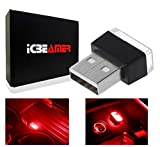 ICBEAMER 1 pc Red Color LED Universal USB Interface Plug-in Miniature Night Light Auto Interior Trunk Ambient Atmosphere