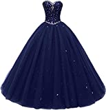 Likedpage Women's Sweetheart Ball Gown Tulle Quinceanera Dresses Prom Dress (US20W, Navy) … …