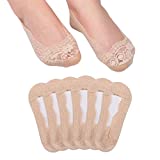 Panda Bros 6 Pairs Women's Lace No Show Socks Low Cut Non Slip,Invisible with Flats,Pumps,Boat Liner Socks(8-10)