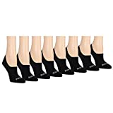 Saucony Women's No Show Invisible Liner Socks, Black (8 Pairs), Shoe Size: 5-10