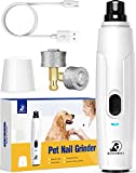 Bonve Pet Dog Nail Grinder, Upgraded Cat Dog Nail Trimmers Super Quiet Dog Nail Clipper with 2 Grinding Wheels, USB Rechargeable Pet Nail Clippers for Small Large Dogs Cats Breed Nails
