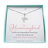 Hummingbird Necklace. Hummingbird Jewelry. Hummingbird Gifts. Motivational Gifts. Bird Necklace. Live in the Moment. Encouragement Gift. Stainless Steel Necklace.