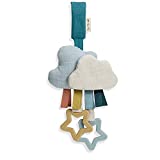 Itzy Ritzy Bitzy Bespoke Jingle Travel Toy for Stroller, Car Seat or Activity Gym, Features Jingle Sound, Hexagon Rings and Adjustable Attachment Loop, Cloud