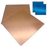 Copper Sheets, 6 X 6 Inch, 24 Gauge/0.02" Thick - 2 PCS - Pure Copper Sheet Metal, Copper Plates, for Jewelry, Crafts, Repairs, Enameling, Electrical