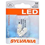 SYLVANIA - 168 T10 W5W LED White Mini Bulb - Bright LED Bulb, Ideal for Interior Lighting - Map, Dome, Cargo and License Plate (Contains 2 Bulbs)
