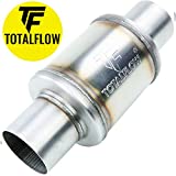 TOTALFLOW 20314 Straight Through Universal Exhaust Muffler - 409 Stainless Steel - 2 Inch Inner Diameter Inlet/Outlet