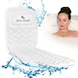 Bath Haven Bath Pillow for Bathtub - Full Body Mat & Cushion Headrest for Women and Men, Luxury Pillows for Neck and Back in Shower Tub or Jacuzzi - Powerful Suction Cups - Spa Accessories Original