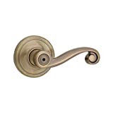 Lido Bed/Bath Lever with Microban Antimicrobial Protection in Antique Brass