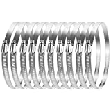 Twdrer 10 Pack 6" 304 Stainless Steel Duct Clamp Worm Gear Adjustable 141mm-165mm Hose Clamp,Pipe Clamp Dryer Vent Clamp Thumb Screw Clamps for Plumbing,Mechanical