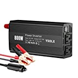 800W Power Inverter DC 12V to 110V AC Converter Car Plug Adapter Outlet Charger for Laptop Computer 